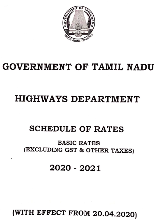 Highways Department Schedules Of Rates 2020-21
